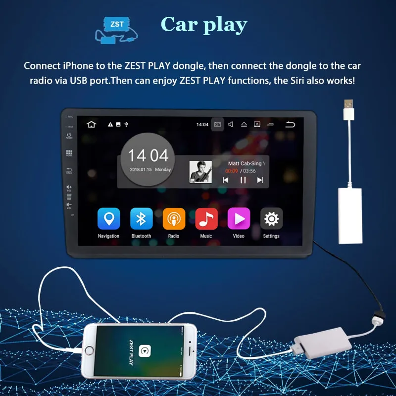 ZEST Android 10 Car DVD Multimedia Player Radio GPS for Hyundai I30