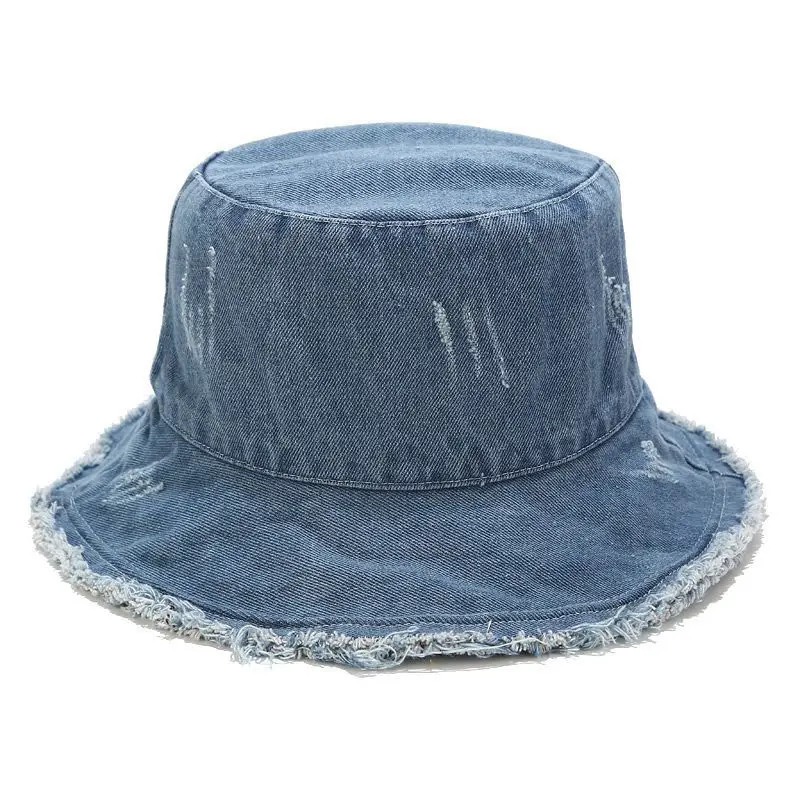 Clásico Sombrero De Cubo De Mezclilla Azul Sombrero De Pescador Casual  Lavado Y Desgastado De Moda Sombrero De Pesca Transpirable Para Mujeres
