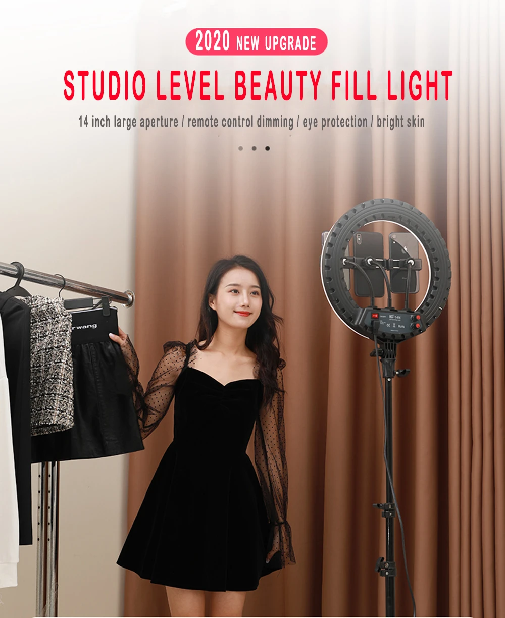 Anillo de luz Led portátil para cámara de maquillaje, anillo de