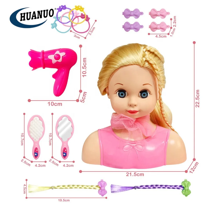 Just Play Tête à coiffer Vaiana Princesses Disney avec Accessoires, 14 Accessoires, Chevelure Brune, Yeux Marron, Jouets pour Enfants de 3 Ans et Plus