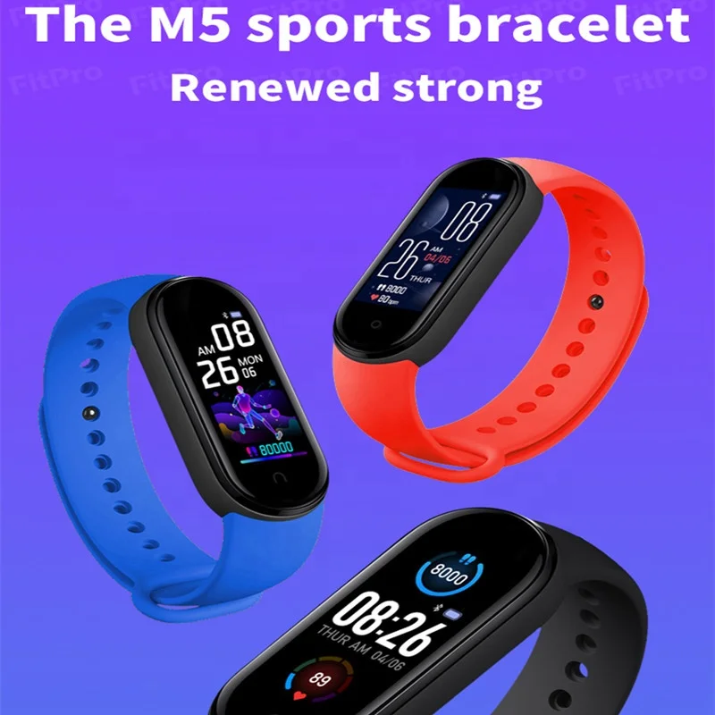 
M5 Горячая продажа потребление калорий OEM ODM смарт-браслет здоровая жизнь дисплей экран часы Смарт w 6 t 500 
