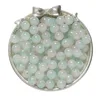 Two-tone glass imitation jade beads - pink and green