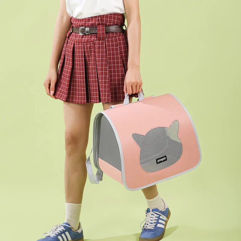 Oxford Portable Breathable Cat Carrier BackpackPet-Friendly Stylish Lightweight and Spacious for On-the-Go Adventures