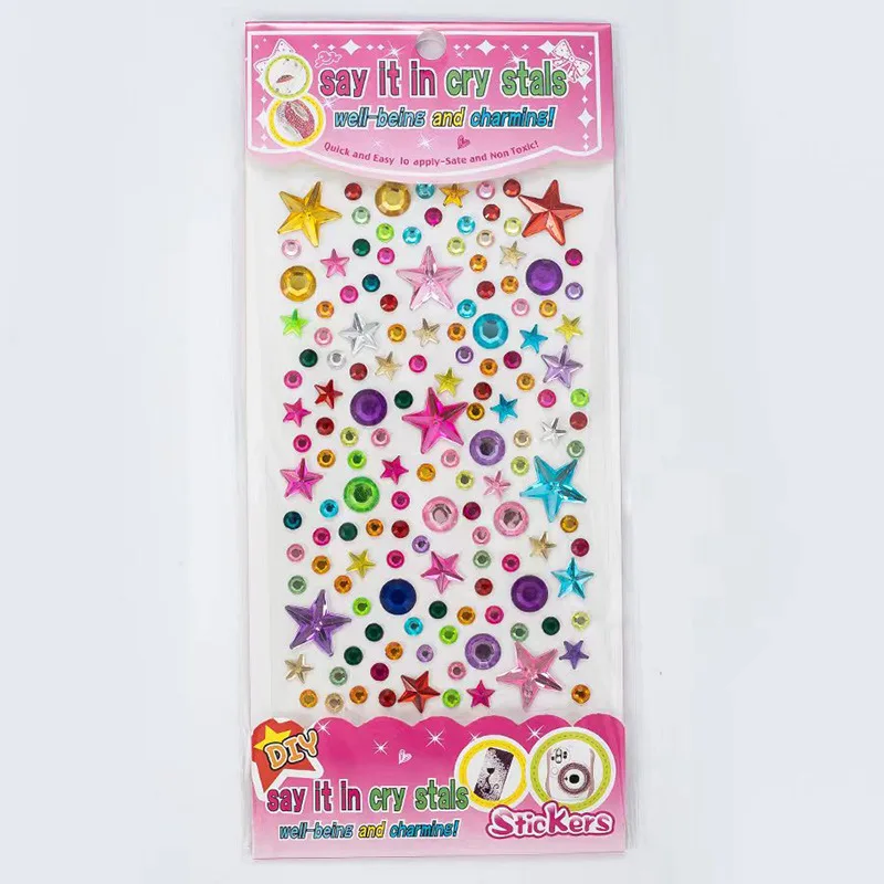 Shining Crystal Children Creative Diy Album Diamond Stickers Love Crystal Gems Stickers Kindergarten Reward Stickers