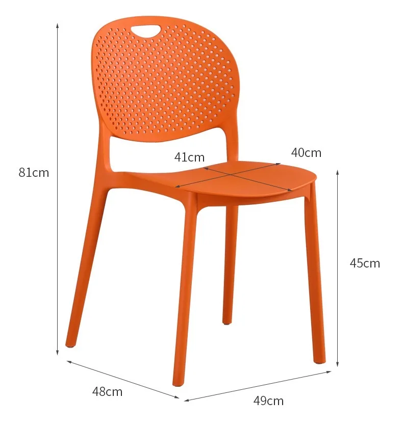 Stackable Hole Back Polypropylene Plastic Dining Chair Restaurant Pp