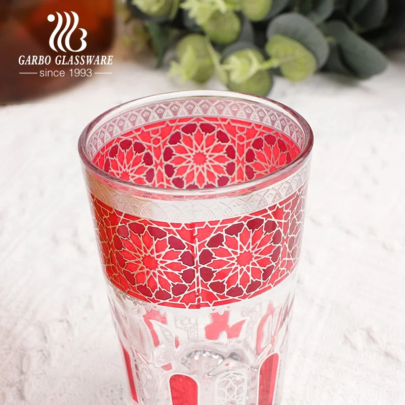 Оптовая продажа, 12 шт. в упаковке, роскошная Подарочная коробка, красочная наклейка, дизайн, мини-размер, 7 унций, марокканская Арабская чашка для кофе и чая, стеклянная кружка