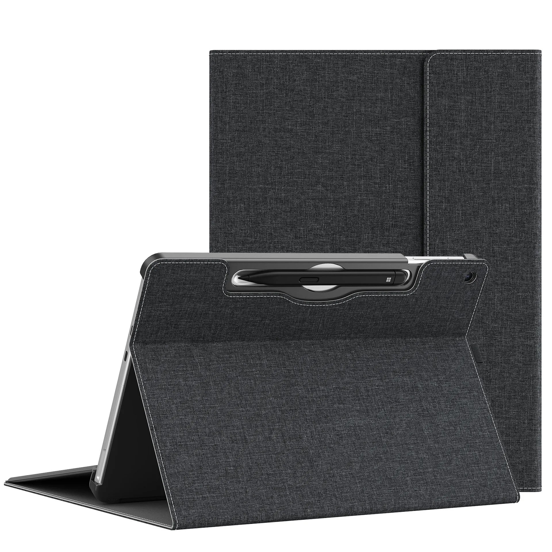 product laudtec customize business leather shockproof flip tablet cover foldable anti drop protective case for microsoft surface pro 12-3