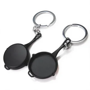 Modern Art Zinc Alloy Pan & Pot Chicken Keychain Creative Fashion Metal Keychain with Buckle