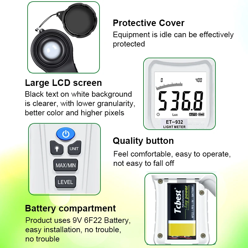 Digital Lux Meter Digital Lux Light Meter Luminometer Led Lights Indoor Outdoor Light Tester