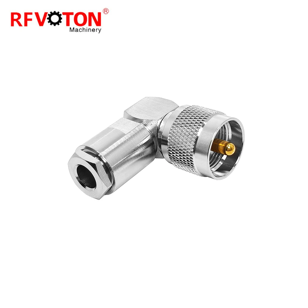 Factory Supply PL259 UHF Plug Male Clamp Screw Mount  Right Angle 90 Degree Elbow WTR300 Cable Rf Connector Converter in Stock