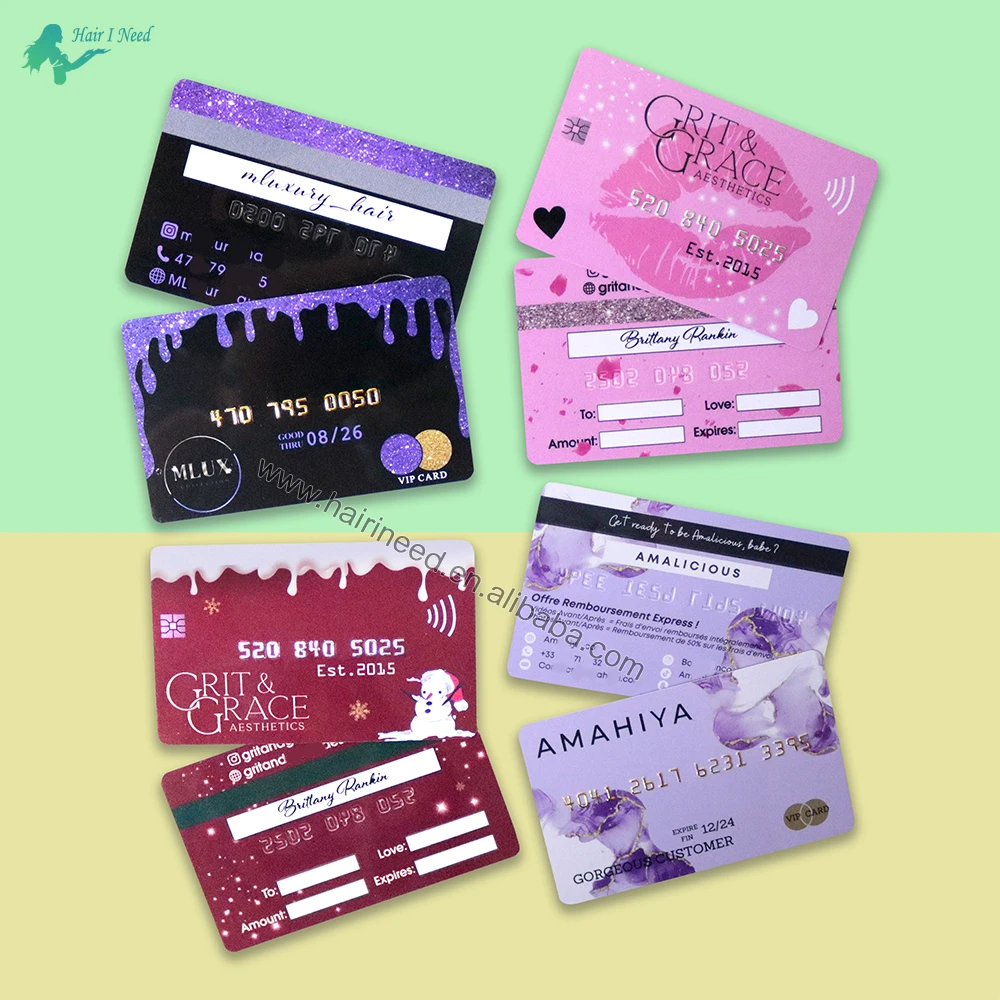 Custom Credit Card Size Business Card With Embossed Number Overlay for High Quality Pvc Business Card
