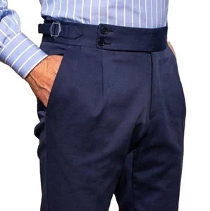 Men's Casual Slim Fit TR Twill Office Trousers Mid Waist Business Pants with Straight Pattern Wholesale Italian Design Cheap