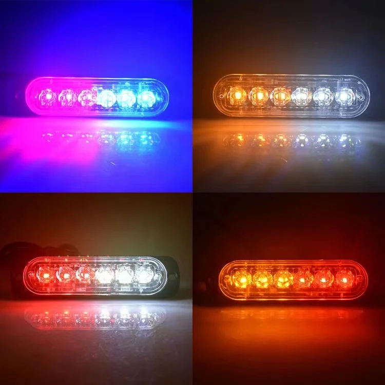 12V 4X6 LED Red Blue Auto Grill Flashing Lights with Wireless Remote ...