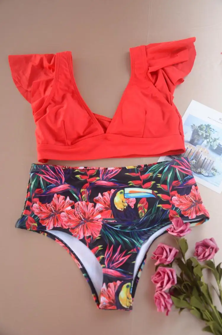 Beachsi Tallas Conjunto Bikini Piezas Estampado Floral Traje