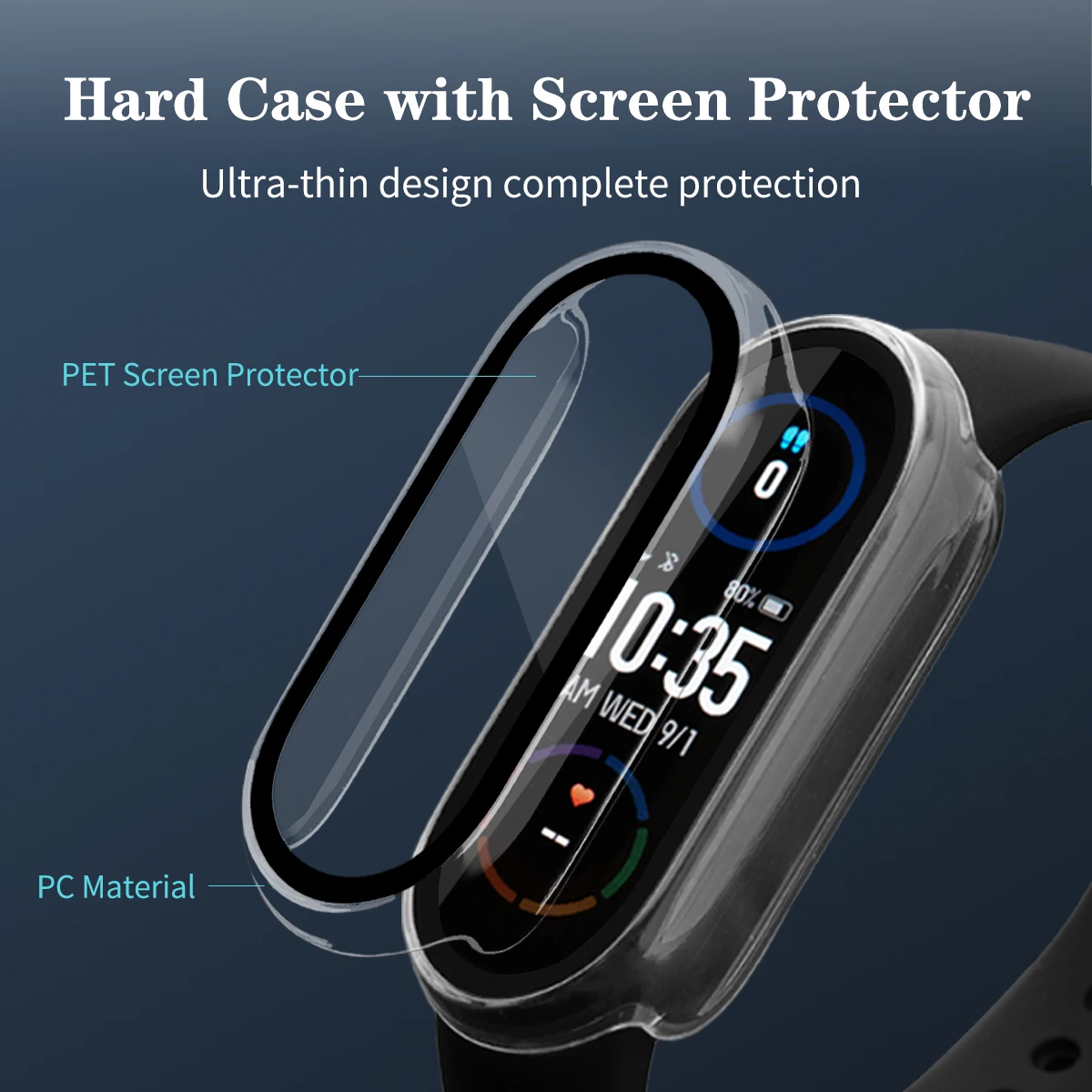 Роскошный чехол-рамка для часов из поликарбоната Xiaomi Mi band 3 4 5 6 защитный чехол экрана + пленка