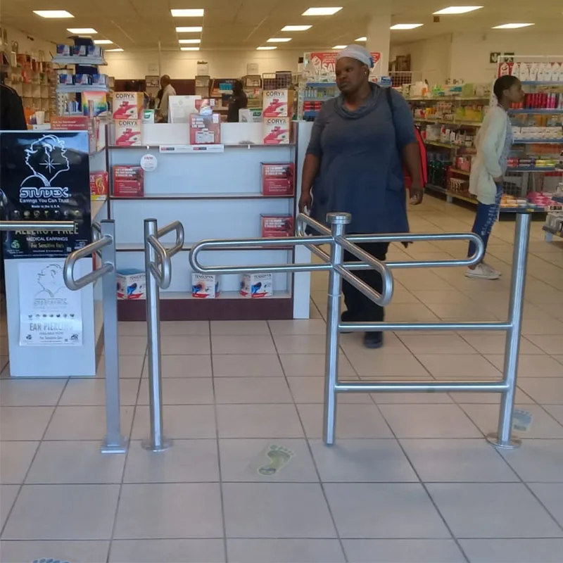 Supermarket Manual Half Height Turnstile Entrance Gate