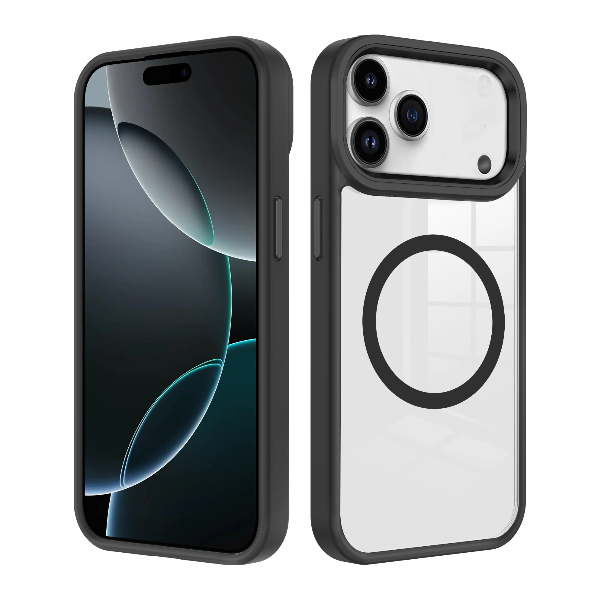 Clear with 360 Rotation Kickstand Magnetic Phone Case for IPhone17 Pro Max Cover for iphone 17 air Pro Max