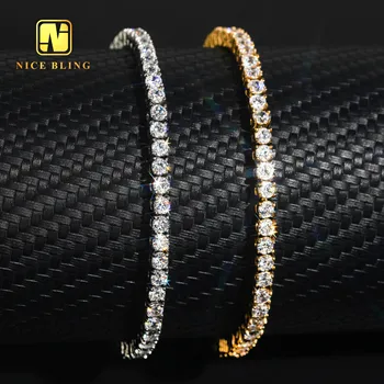 Wholesale price fashion hip hop jewelry 316l stainless steel tennis chains 3mm 5a cubic zirconia necklace tennis necklaces