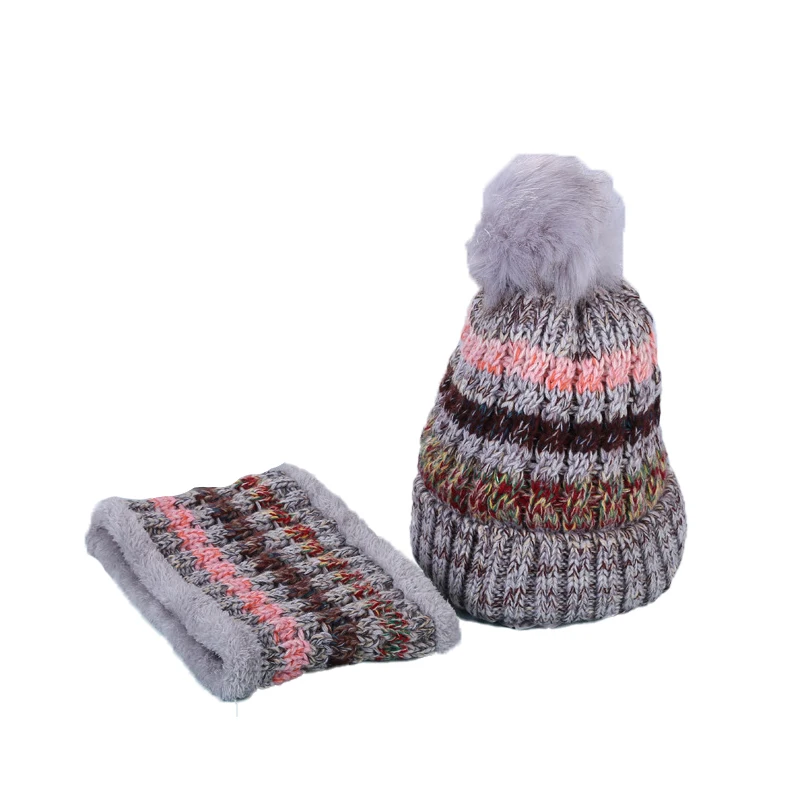Ribbed Knitted Fleece Lined Beanie Hat 