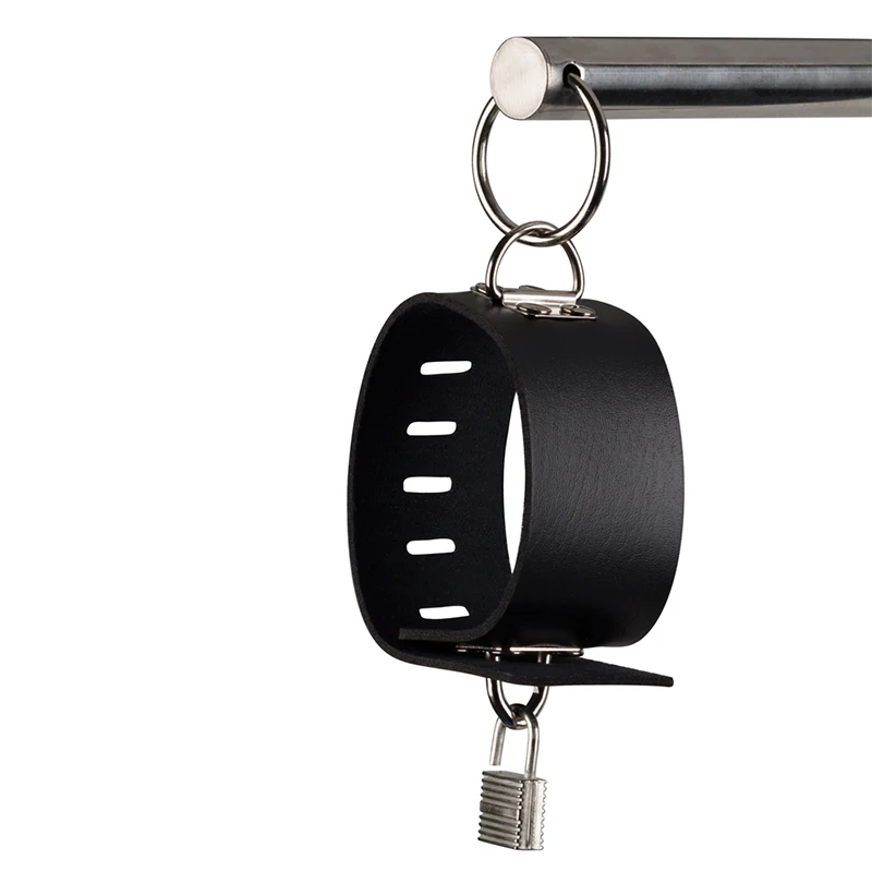 Restraint Slave Steel Pipe Foot with Hands Cuffs Adult BDSM Sex Toys Bondage Leather Male Bdsm Steel Cuffs for Legs