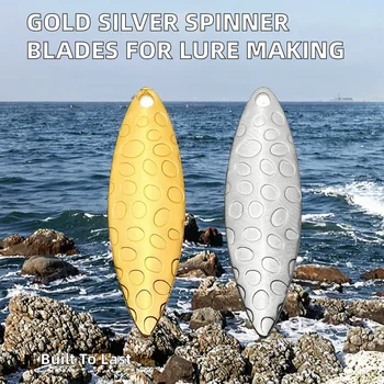Fishing Lures DIY Metal Blades Gold Silver Spoon Lure Spinner Baits for Lure Making Ocean Boat Fishing Bass Trout Pike Printed – Metal Jig – view 3