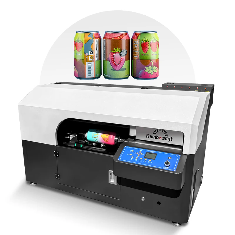 High-speed Customized Coffee Water Perfume Bottle Label Insulated Vacuum Cup Cylinder UV Printer360 Rotation Milk Tea Cup