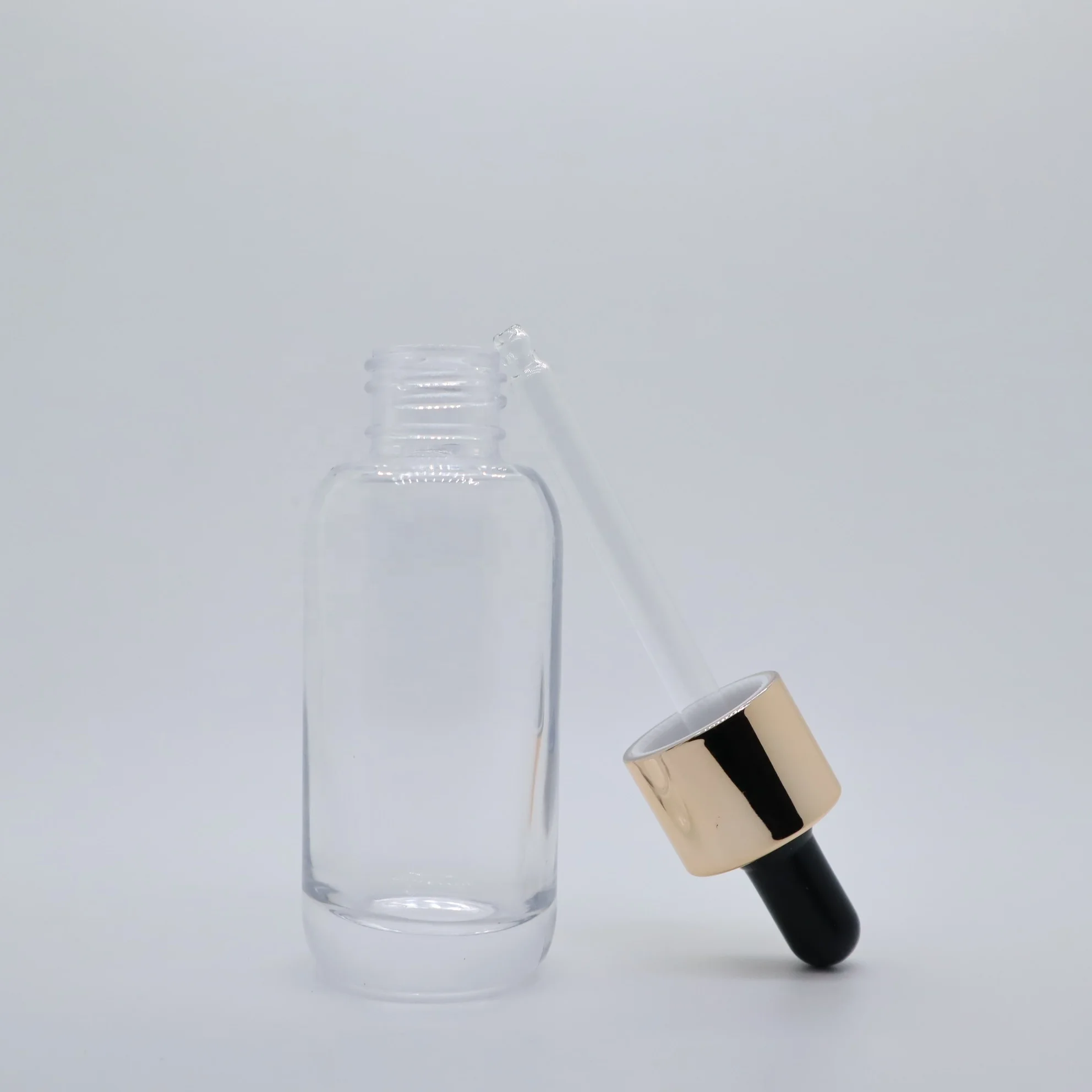 Custom Basic 40ml Clear Blue Round Glass Dropper Bottle Essential Oil Tincture Bottles 40ml Essential Oil Dropper Bottle JH Pack