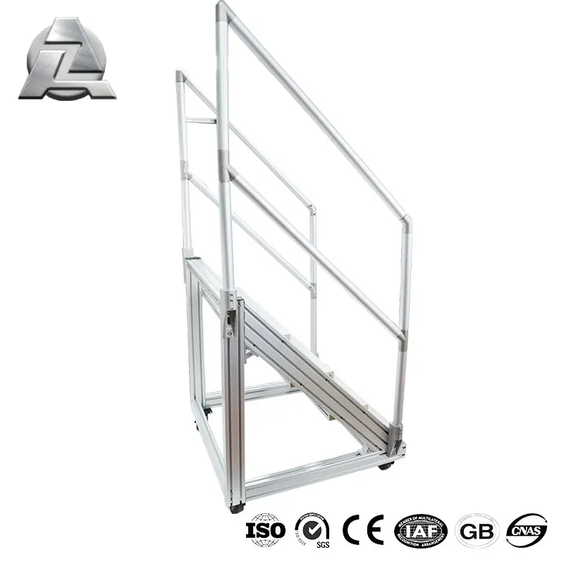 Modular Framing Working Scaffolding Aluminum Tslot t Slot Profile Platform and Stairs for Factory