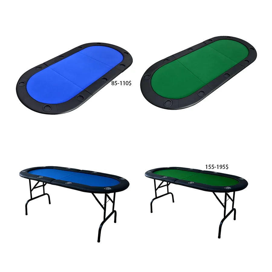 Texas Hold 'em Poker/casino Game Table With Leather Cushioned Rail 10