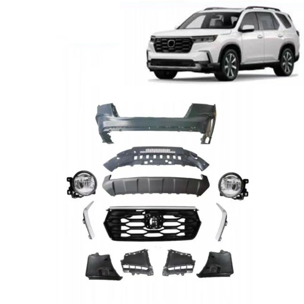 Праймированный передний бампер из полипропилена для HONDA PILOT 2023, 2024, 2025 гг., запасные части для автокузова стороннего производства, комплектующие для сборки, оптовые поставки с завода