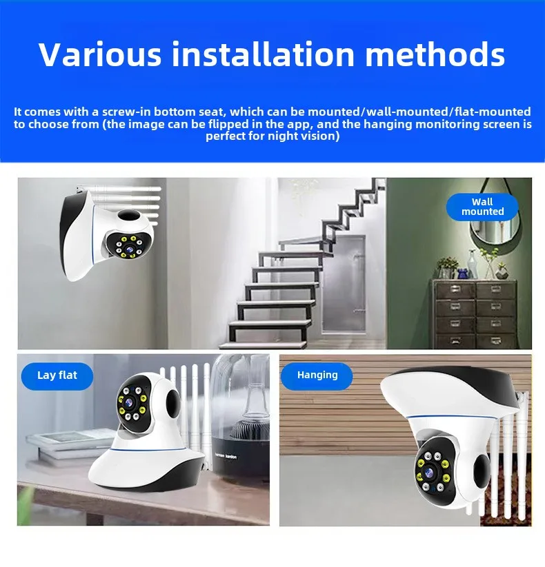 Cloudbirds V360pro Mini 1080P Smart AI PTZ Replay Video Camera Night Vision CMOS TF Card Storage One Click Video Sharing Motion