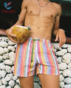 Factory Price Swimming Shorts Striped Print Boardshorts Beach Shorts