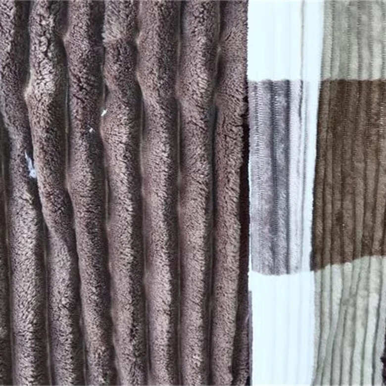 100% Polyester Corduroy Fabric Tricot Knitted Fleece with Woven/Printed Stripes Girls' Dresses Sofas Suits Curtains Garments