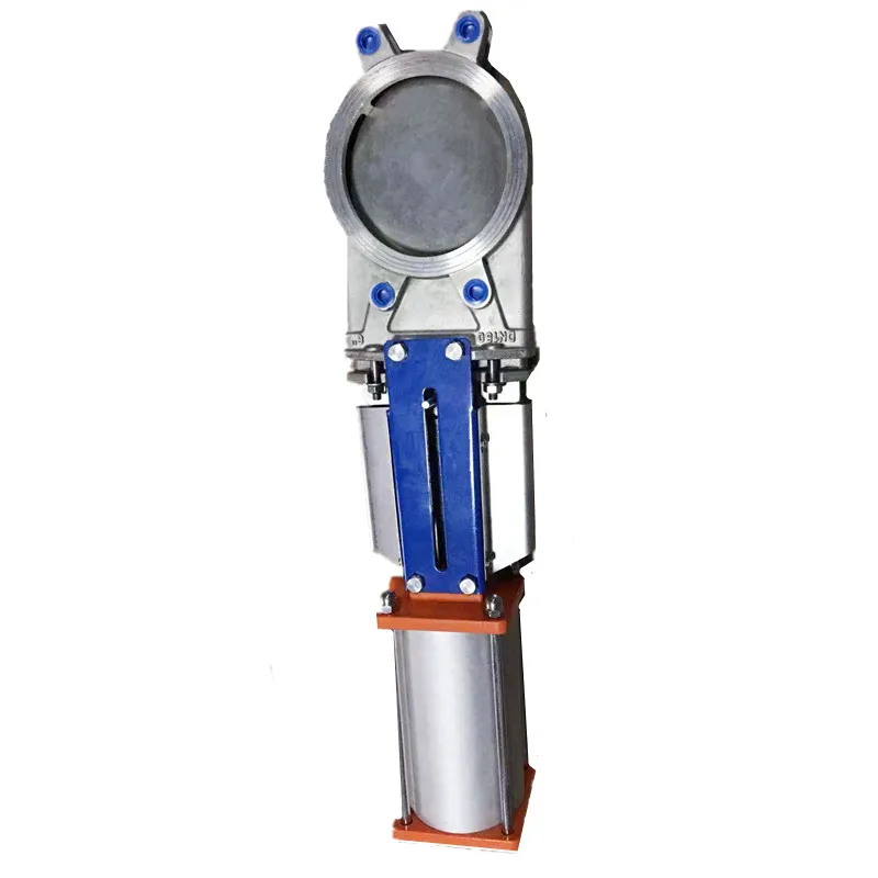 PN10 Stainless Steel Flange Connection Pneumatic Knife Gate Valve 