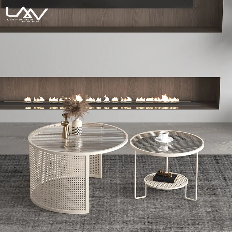 Modern Nordic Style Round Coffee Table Living Room Household Simple