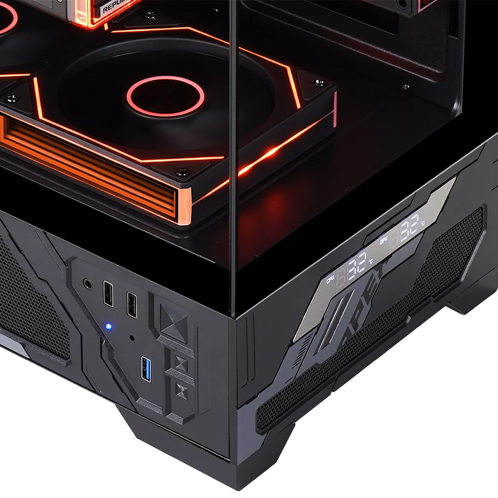 MicroATX RGB Aluminum Alloy Gaming PC Desktop Computer Case Mid Tower with RGB Lighting aperçu 6