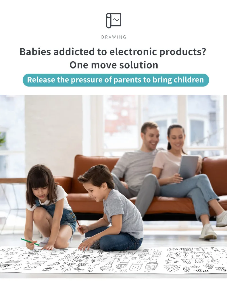 Рулонная бумага Superdots для обучения детей, подарочная упаковка с красивым принтом, 300 см, красящая бумага для граффити для раскрашивания