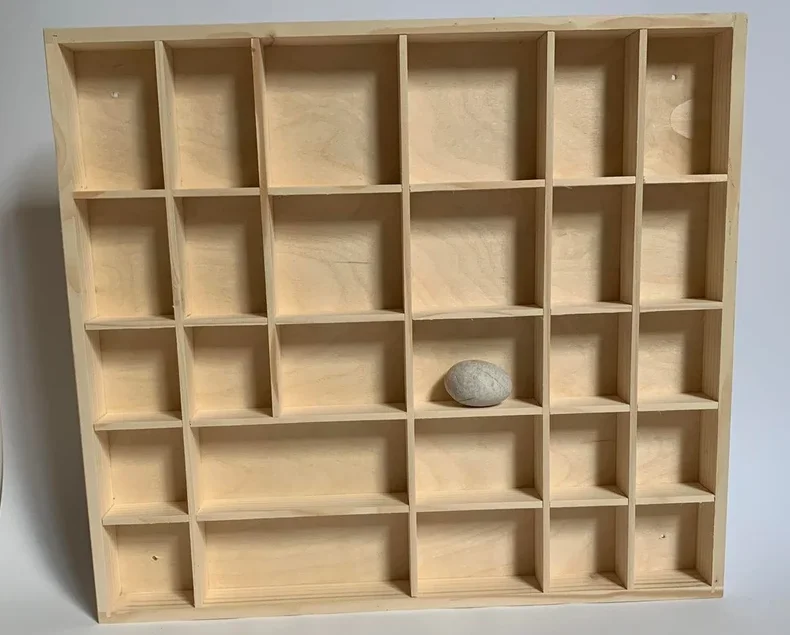 Factory Wooden Display 28 Compartments Spice Rack Knack Collection Keepsake Case Shelf Shadow Box Organizer Solid Wood