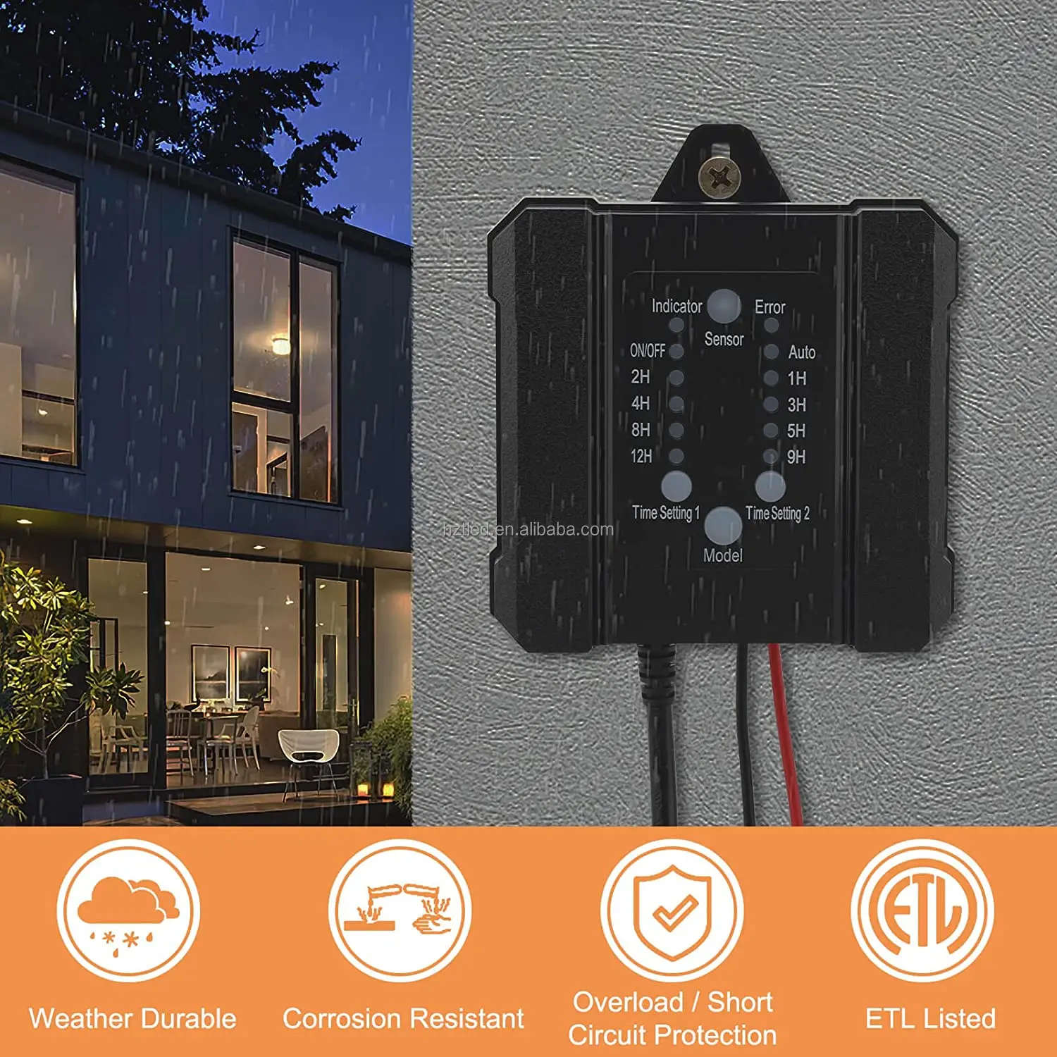 Outdoor Landscape Low Voltage Transformer With Photocell Sensor Power