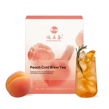 Wholesale OEM  1.76 ounces hot selling peach flavored cold brewed tea sweet peach flavored iced black tea tea bags