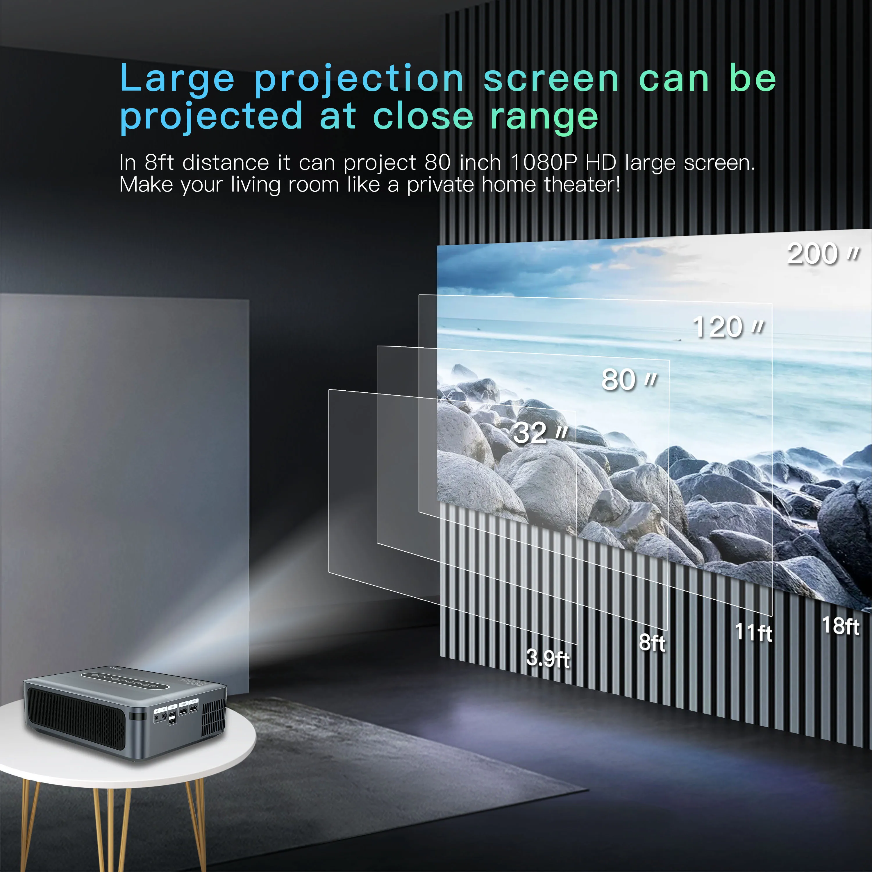 X1 Home Theater Projector - 1080P, Android 9.0, Portable