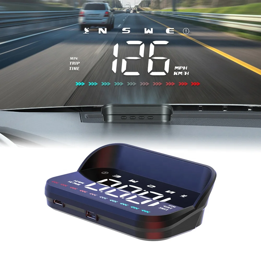 2024 Newest HUD Windshield GPS M23 Hud Universal USB Speed Digital Head up Displays Car
