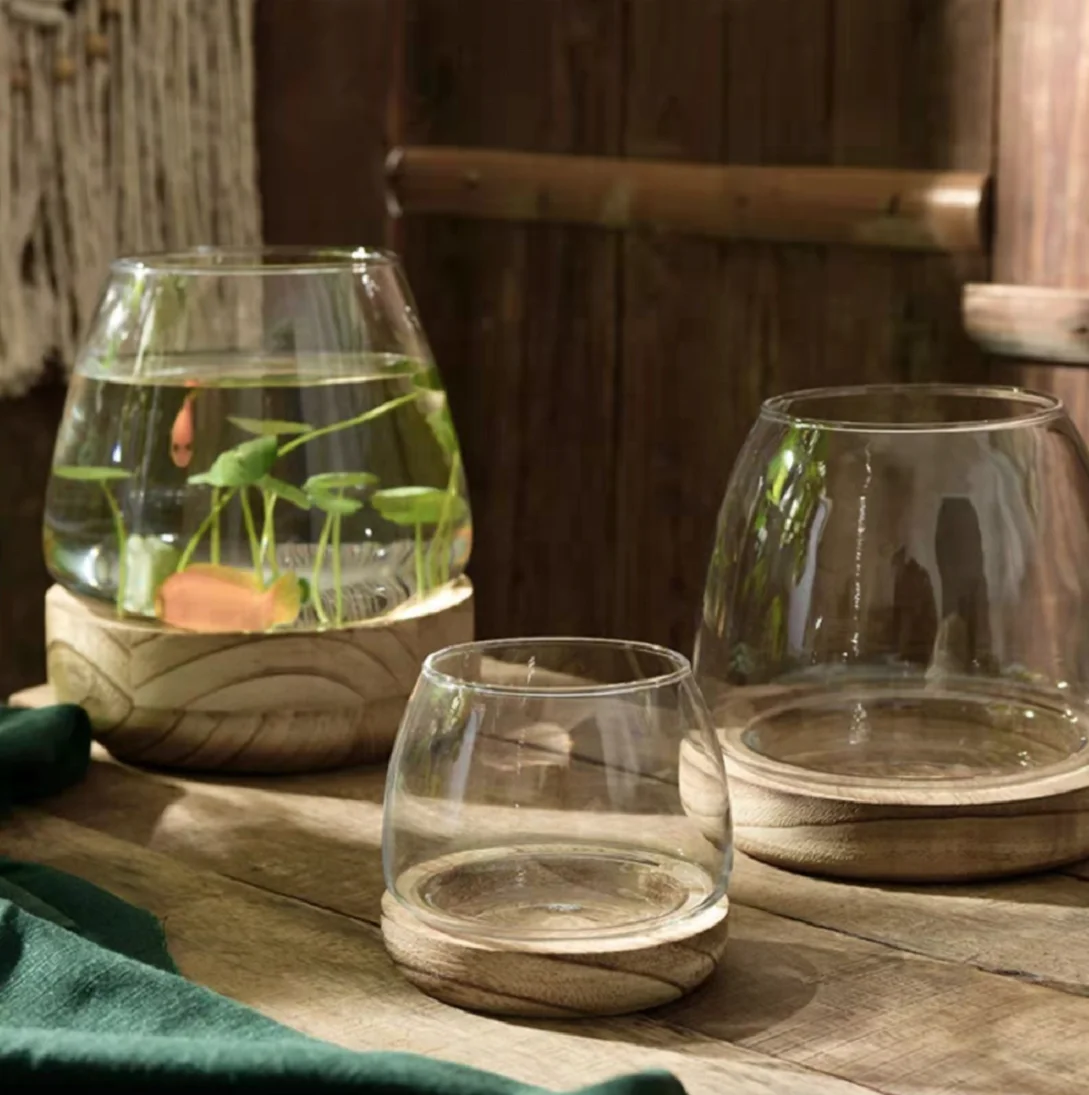 首長の水刺し　58cm　置物　花瓶　透明な緑色 ドロップシッピング透明ガラス花瓶リビングルーム水生植物緑大根