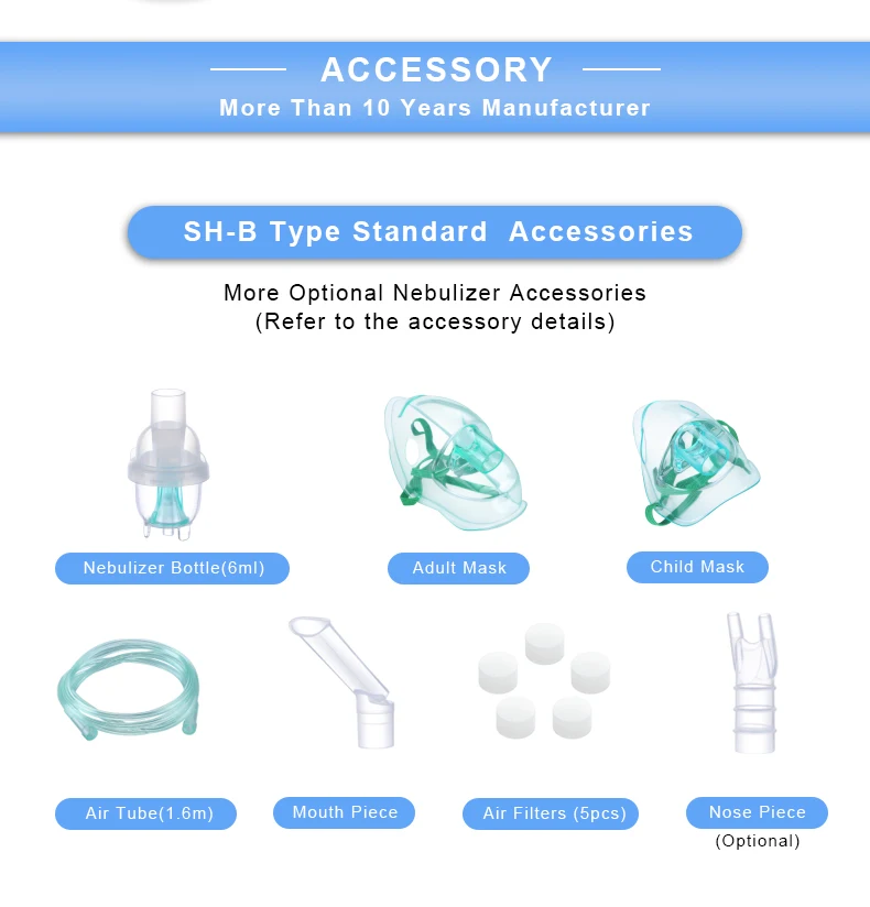 OEM Compressor Nebulizer Hospital and Home Use Piston Inhalator for Child and Adult