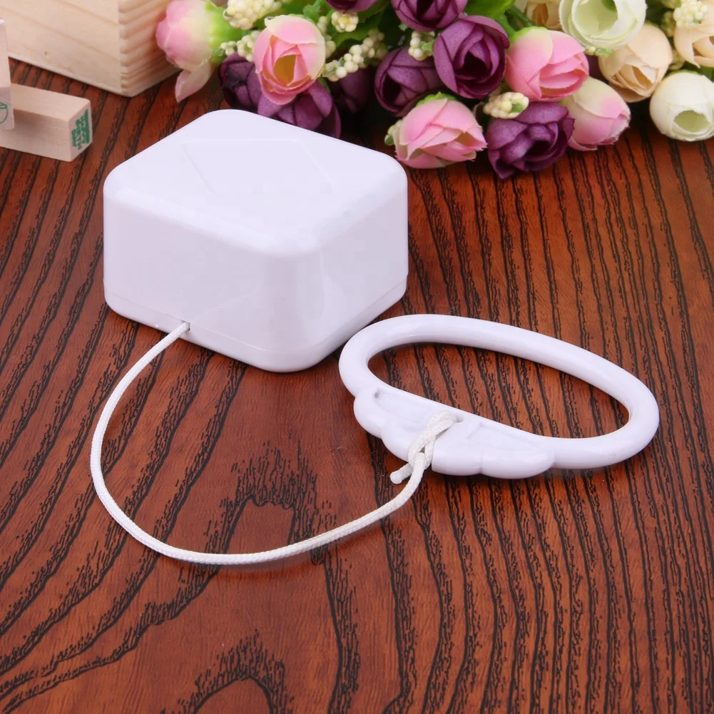 Plastic Pull String Cord Music Box With Musical Movement Pull String Music Box in White Plastic Box for Plush Toys