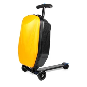 Trolley Bag with Spinner Caster 20 Inch PC Travel Foldable Hardshell Carry on Scooter Suitcase Luggage with New Handle