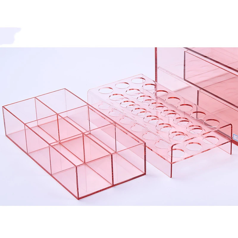 Custom Rectangular Cosmetic Storage Box Dust-proof Transparent Display Drawer Storage Box