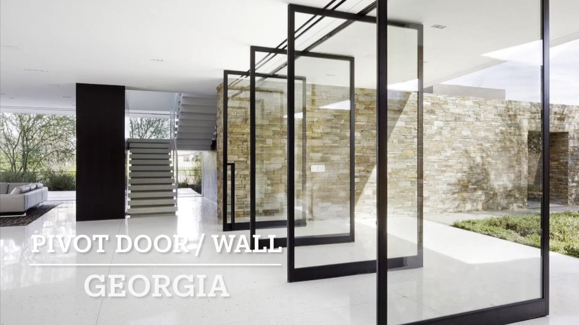 Modern Design French Entry Door Aluminum Glass Pivot Exterior Door