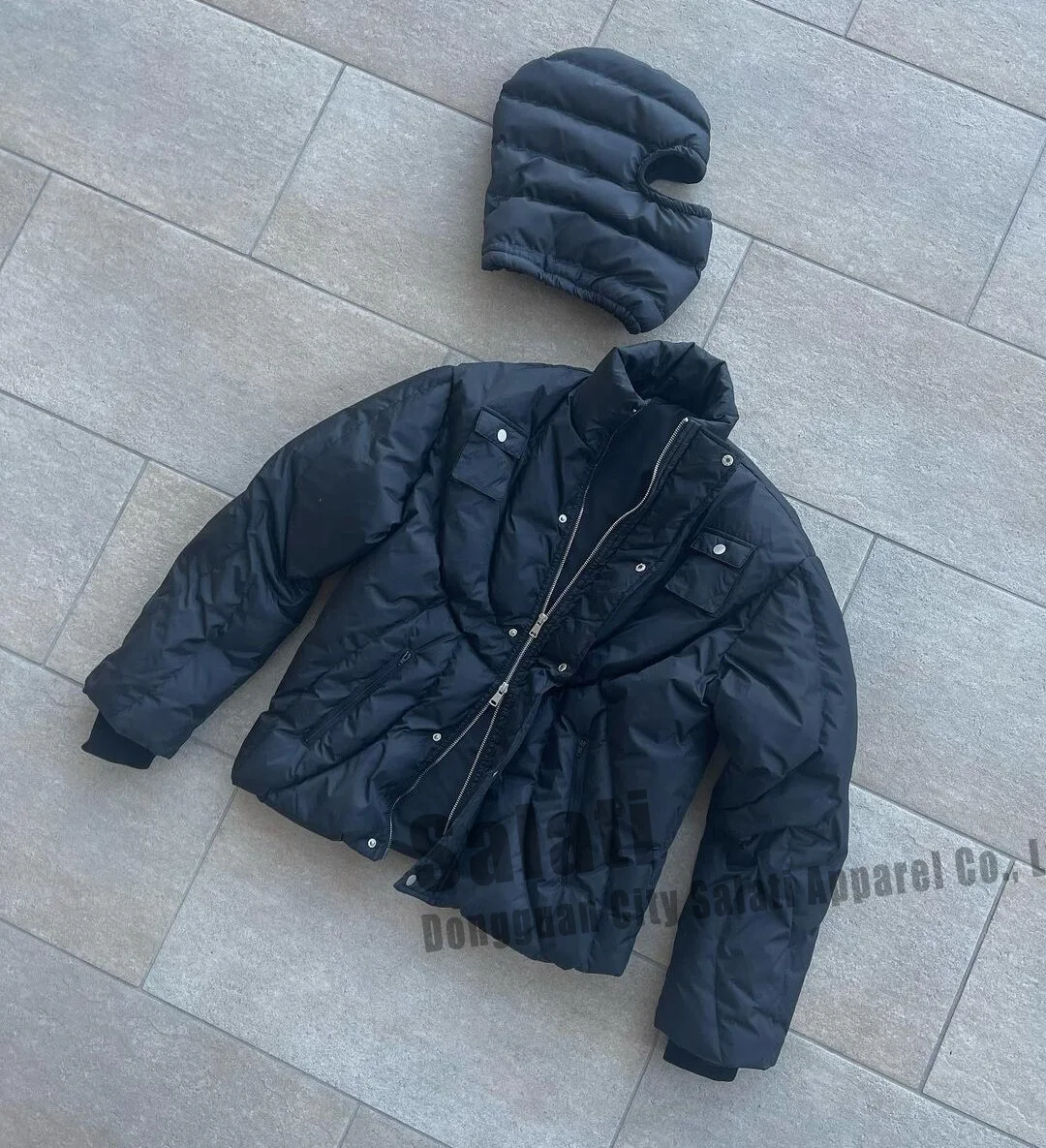 Custom OEM Service Streetwear Men's Down Puffer Jackets Windproof Waterproof Warm Zip-Up Cotton Padded Winter Outdoor gallery 2