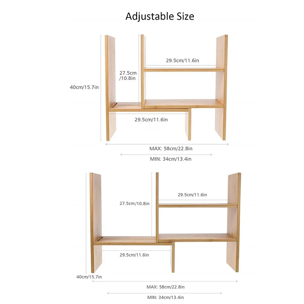 Натуральный бамбук книга стенд полка прочный Настольный книжный шкаф
